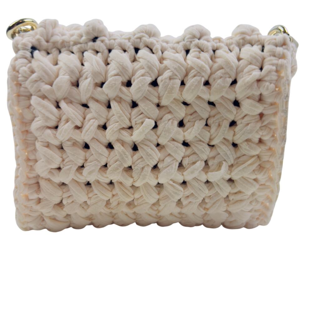 Zara Boho Hippie Earthy Natural Textured Crochet Woven Cream Cross Body Bag - Picture 4 of 11